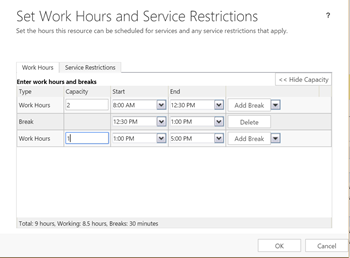Scheduling multiple appointments in dynamics crm