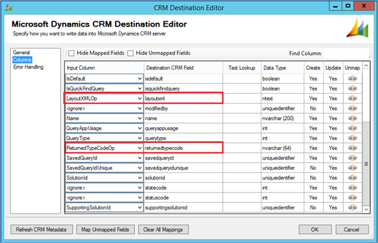 migrate views through SSIS in Dynamics CRM
