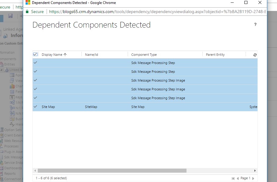 Resolve Unknown Dependency Issue and Delete an Entity from Dynamics 365
