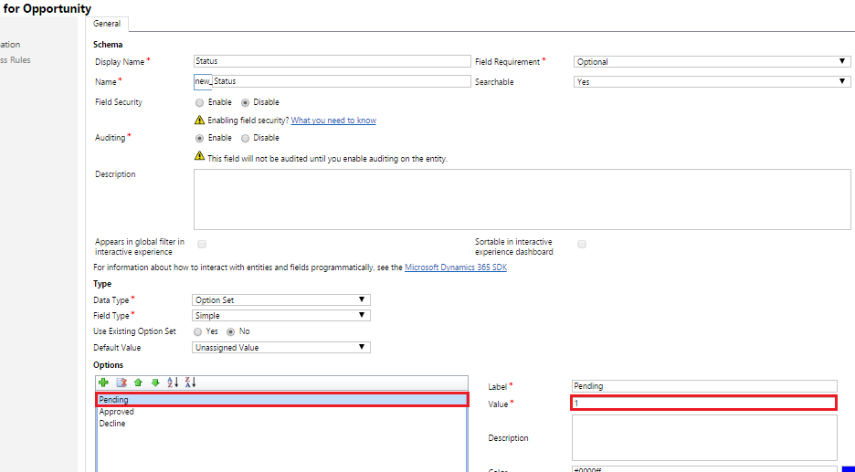 TIP: Setting Value for Option Set in OOB Workflow in Dynamics 365