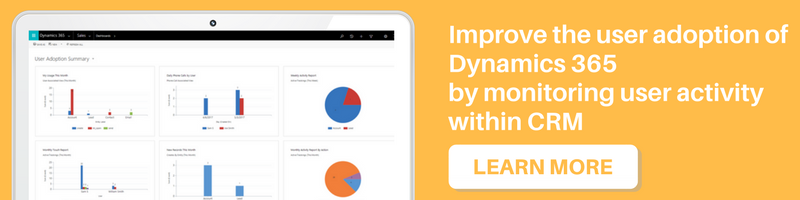 Improve the user adoption of Dynamics 365 by monitoring user activity within CRM