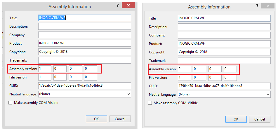Update IO parameters of a custom assembly without unregistering it
