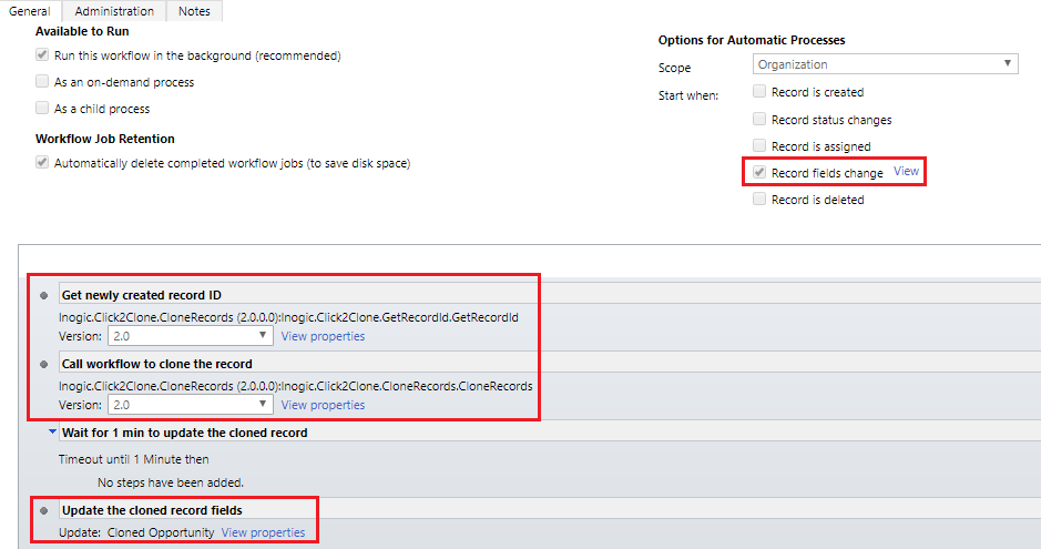 Set Reference and Auto Update the cloned Dynamics CRM record using Click2Clone workflow Feature