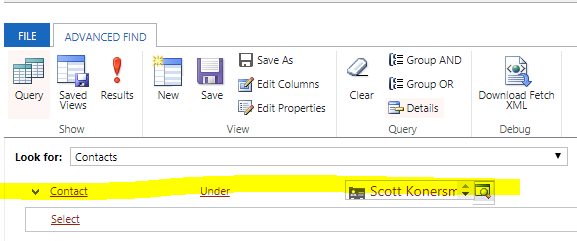 Under and Not Under Clauses in Dynamics 365 CRM