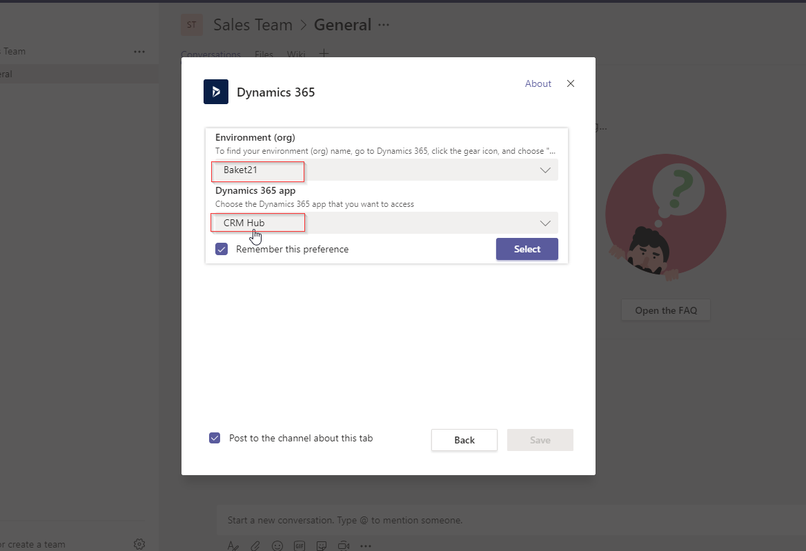 Integration between Dynamics 365 CRM and Microsoft Teams in Wave 2 Release