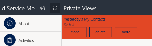 How to remove private views in Field Service Mobile app