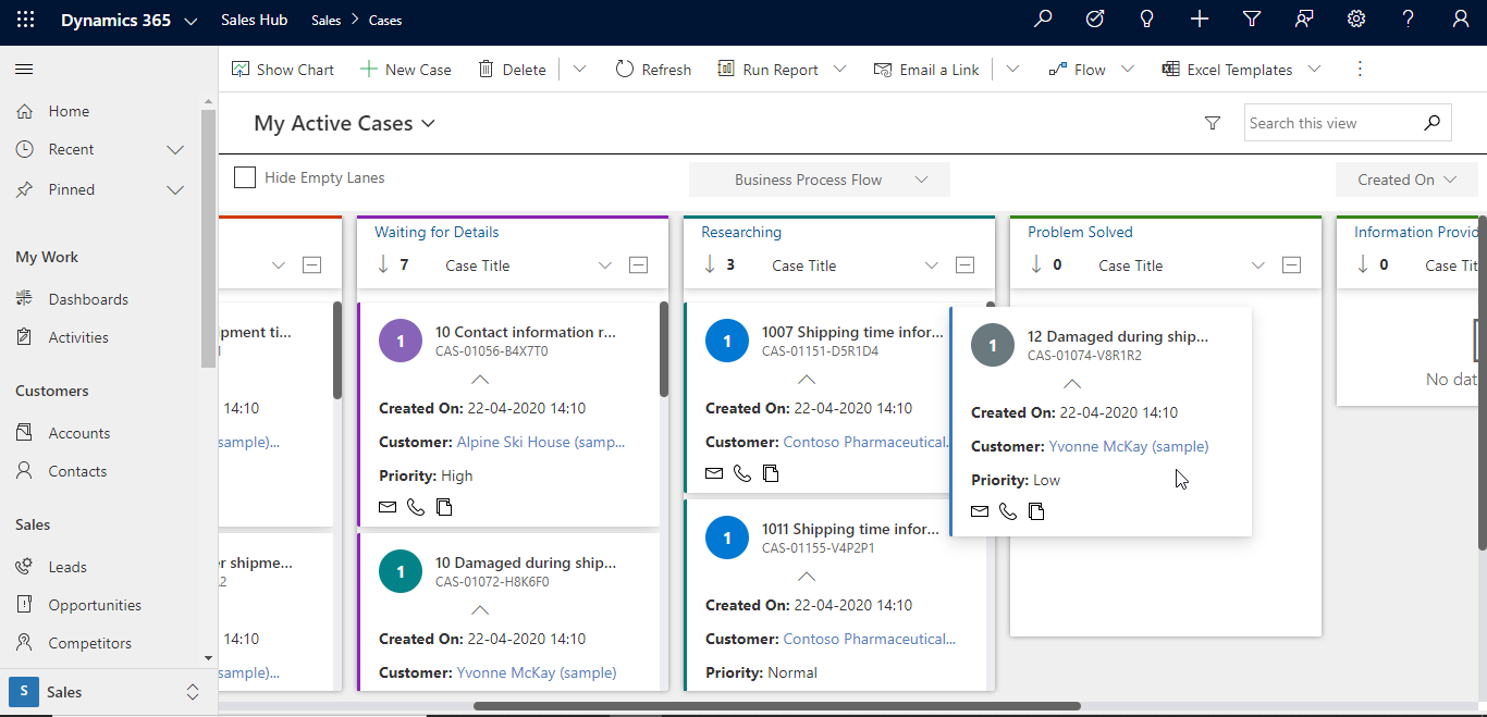 Kanban View to quickly drag and drop Dynamics 365 CRM records