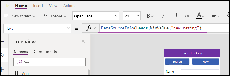 How to use DataSourceInfo in Canvas App