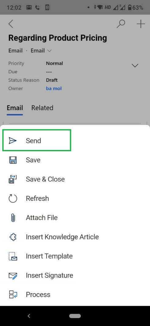 Send Email is now available on Mobile Apps and Tablets