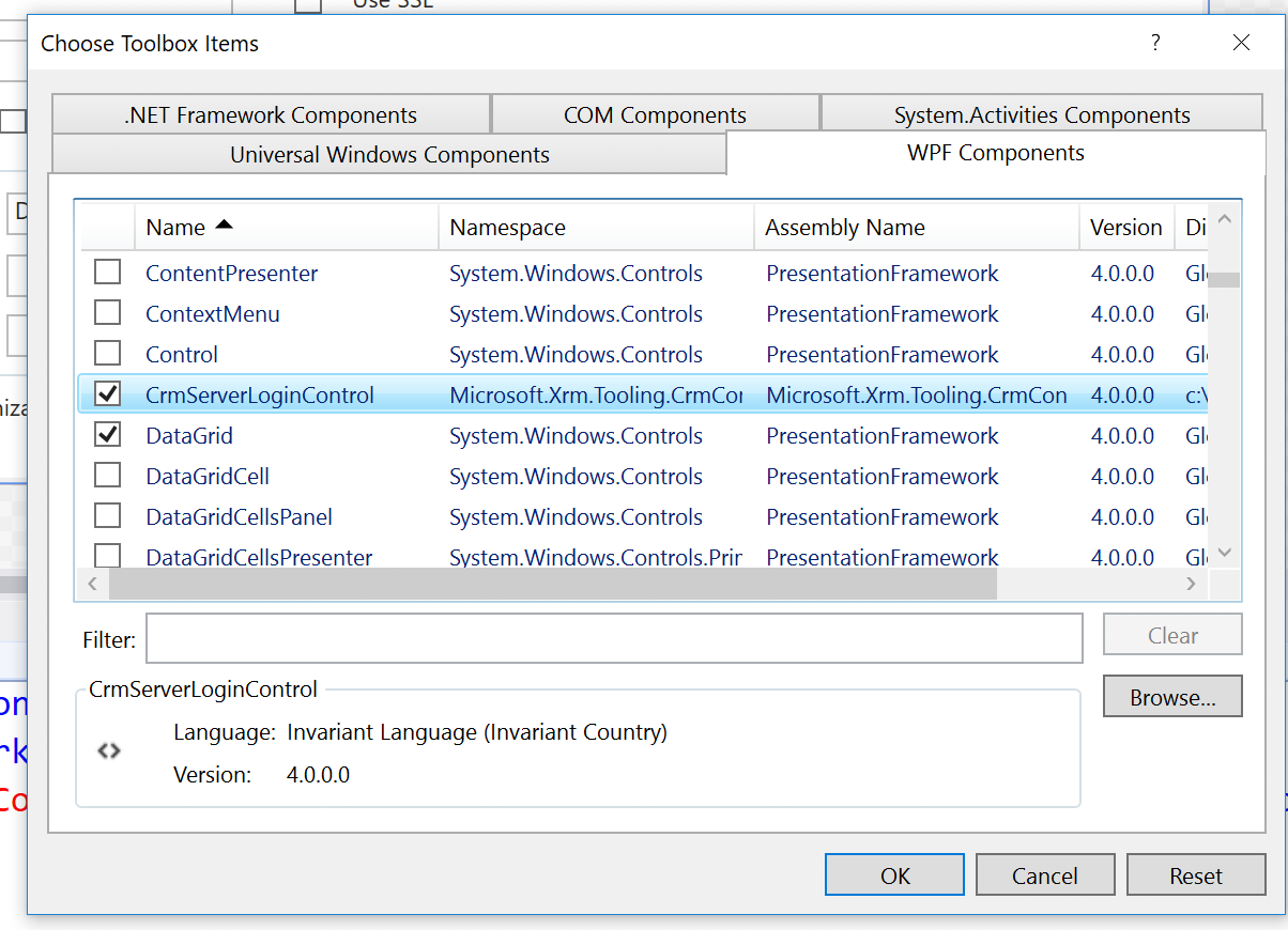 Using XRM Tooling Login Control in your WPF Applications
