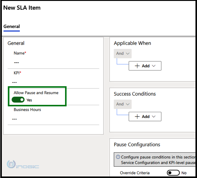 SLA Pause and Resume Enhancements
