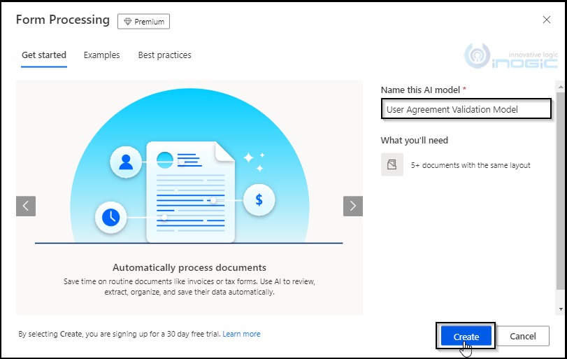 Microsoft Document Automation Application using AI Builder Form Processing Model