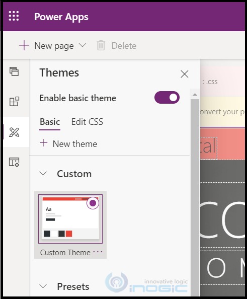 use Color Picker and Custom Theme in Portal Designer