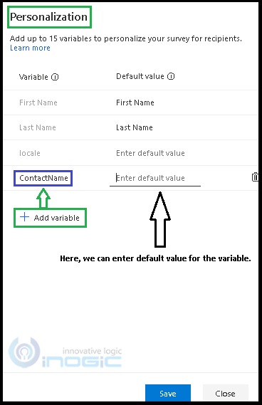 create and use variables in Dynamics Customer Voice