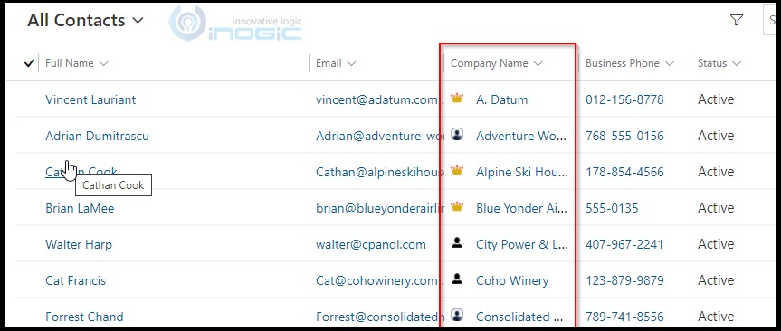 Retrieve data and display icons to Dynamics 365 view columns