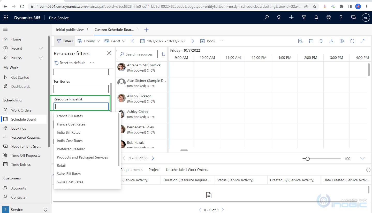 Advanced Schedule Board Customizations in Dynamics 365 Field Service