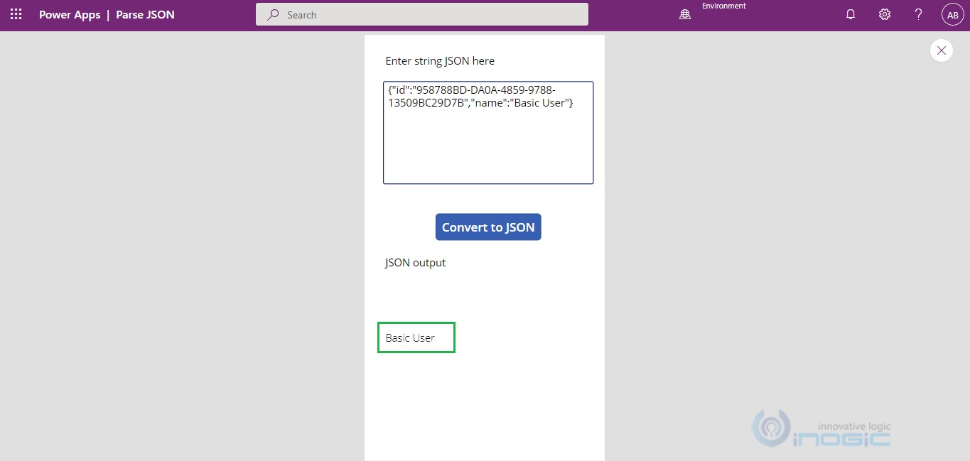 Parsing JSON string into a JSON object using ParseJSON() function in Canvas App within Power Platform