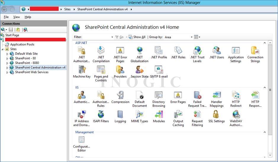 IIS Manager Sharepoint Site