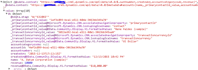 Querying data in CRM 2016 using Web API