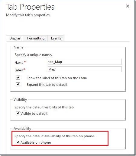 web resource tab properties