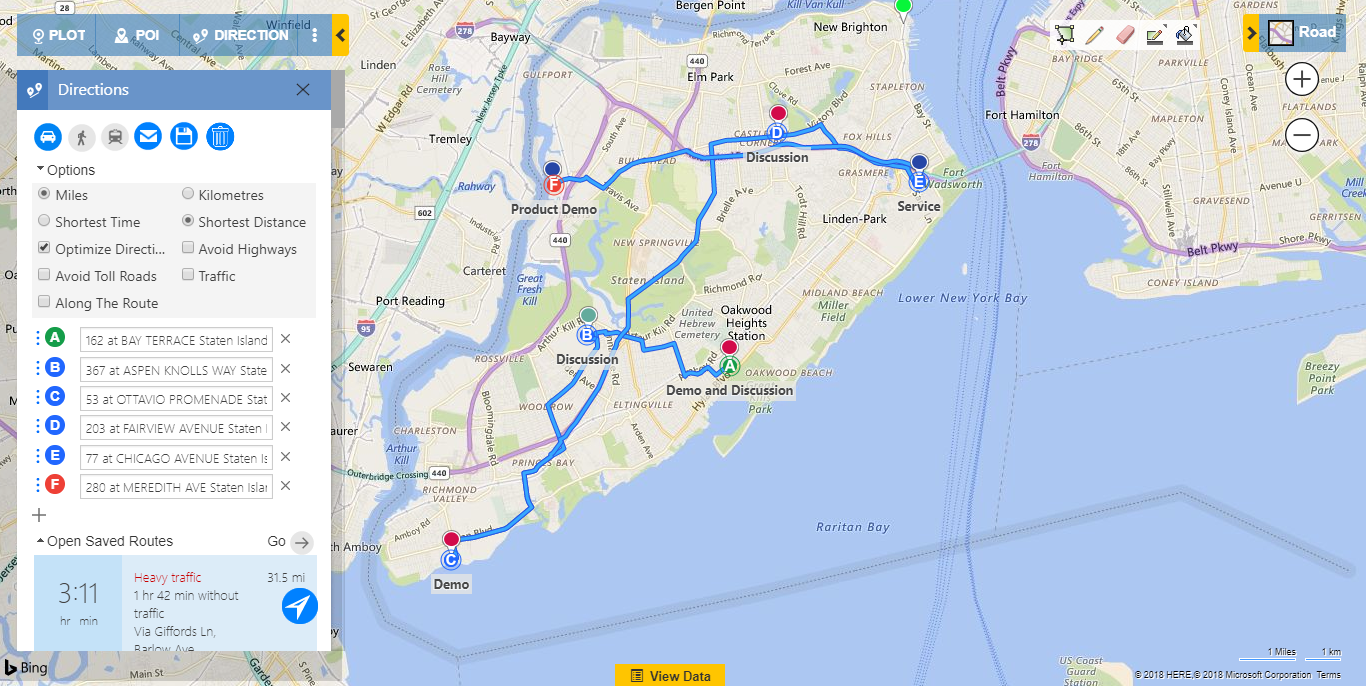 Create Optimized routes in Dynamics CRM