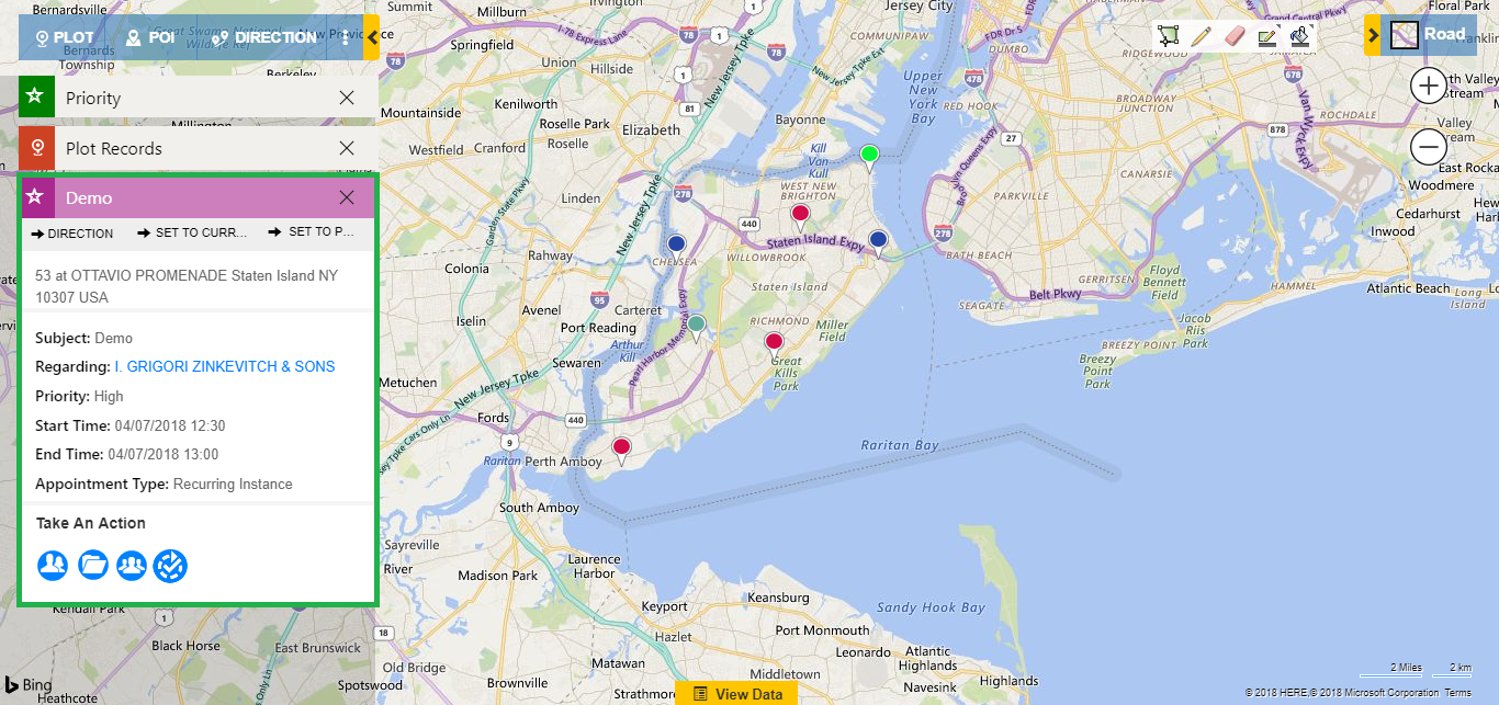 Visualize Dynamics CRM data on map