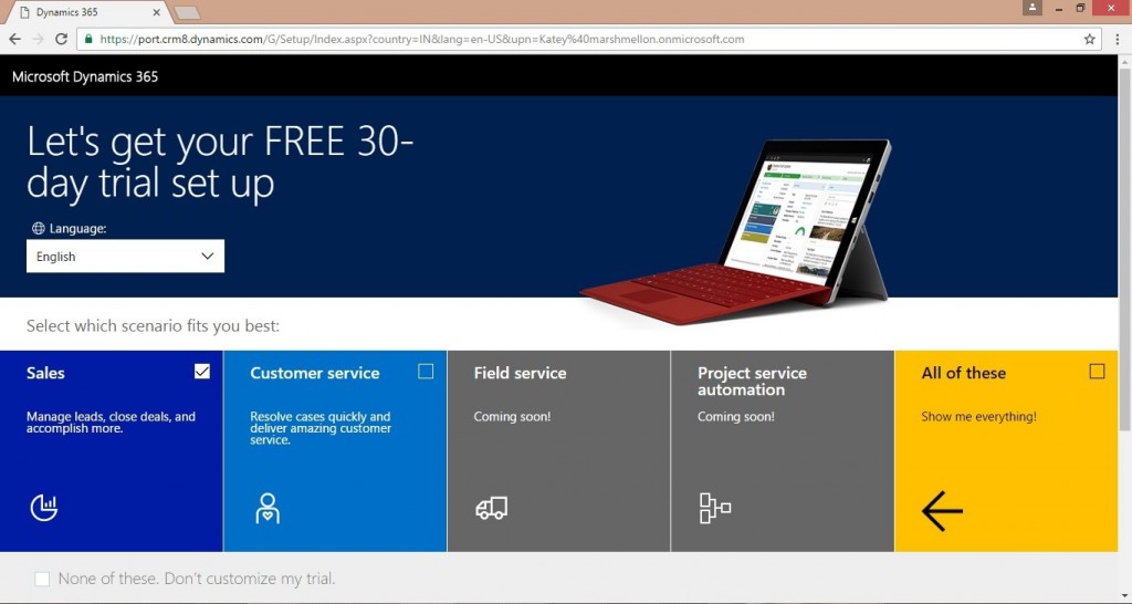 Dynamics 365 trial