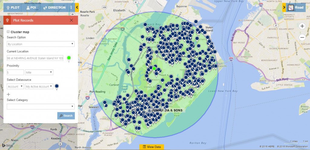 Radius Search Dynamics CRM - Maplytics