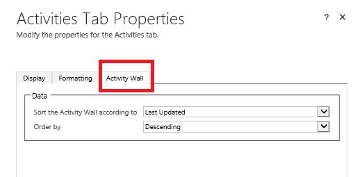 Sort Social Pane activities in Dynamics 36