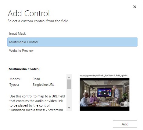 Add Multimedia control