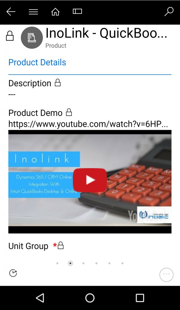 Video Added on the Product form in the app