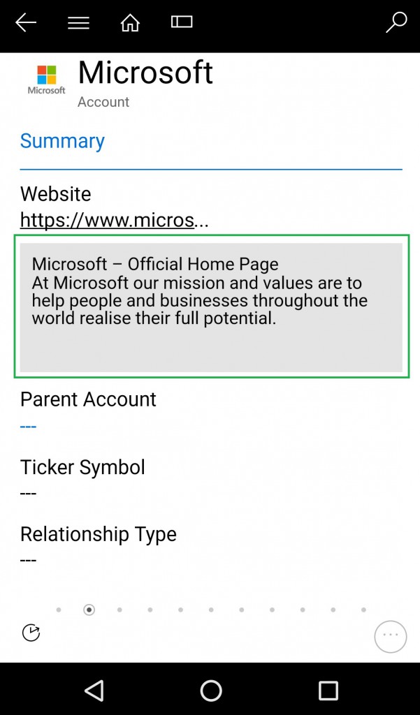 Controls in Dynamics 365 for Mobile App - Website Preview