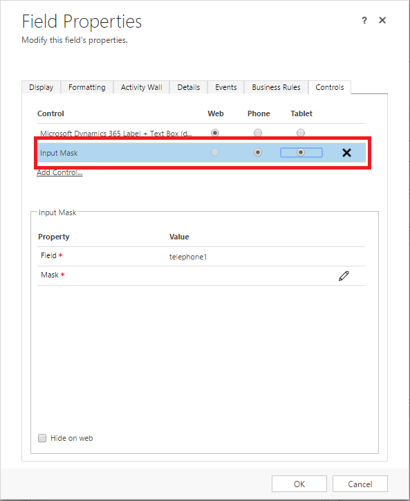 Controls in Dynamics 365 for Mobile and Tablet