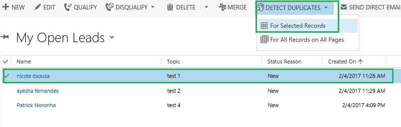 Detect Duplicates Ribbon Button in Dynamics 365