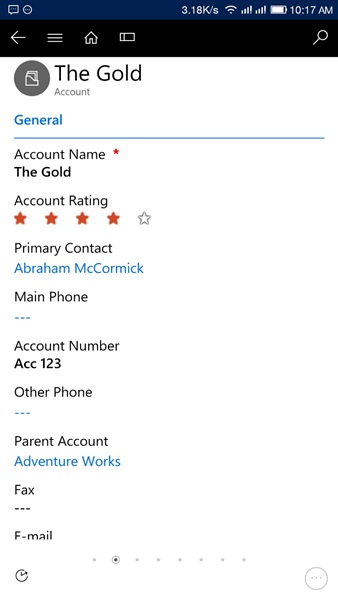 Star Rating Controls in Dynamics CRM for Mobile App