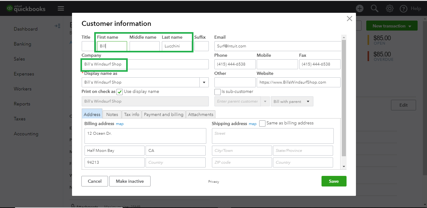 Sync Data from Microsoft Dynamics 365 to Intuit QuickBooks