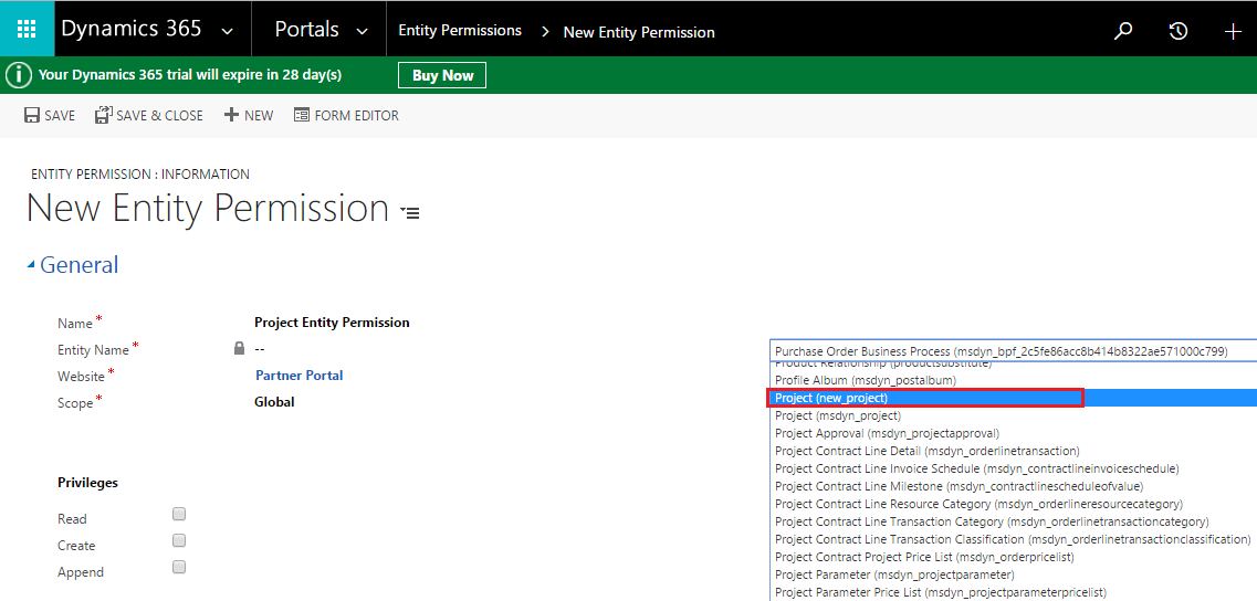 Configure Delete Record on Entity List 