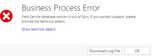 Fixed - Field Service database version is out of Sync error in Dynamics 365 Field