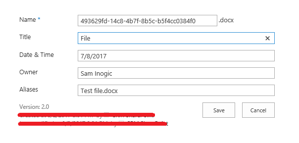 Set the metadata of a SharePoint file using REST