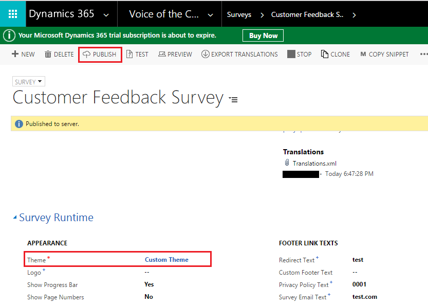 Apply Custom CSS to VOC Survey in Dynamics 365