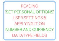 Reading Set Personal Options user settings and applying it on Number and Currency Datatype Fields
