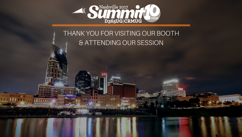 Thank you for interacting with us at CRMUG Summit Nashville