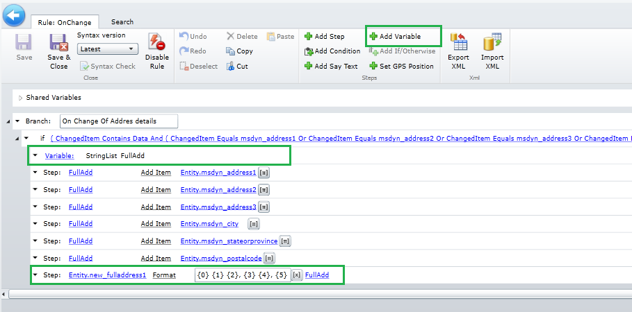 How to concatenate multiple string field values in Resco Mobile CRM