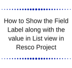 How to Show the Field Label along with the value in List view in Resco Project