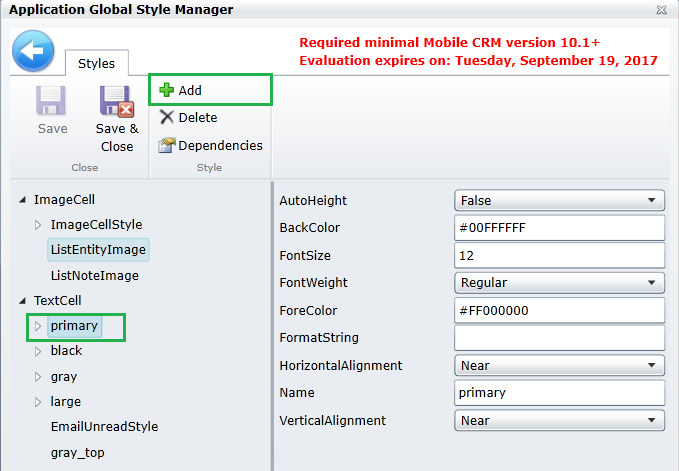 List view in Resco Project