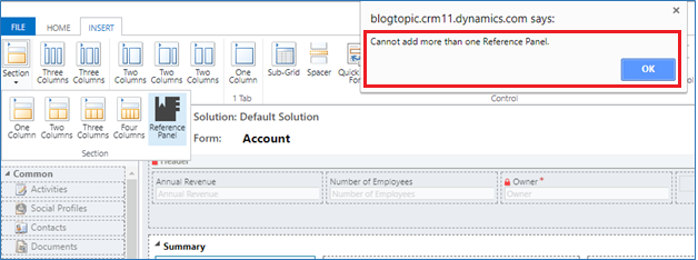 Reference Panel Section in Dynamics 365 V9.0