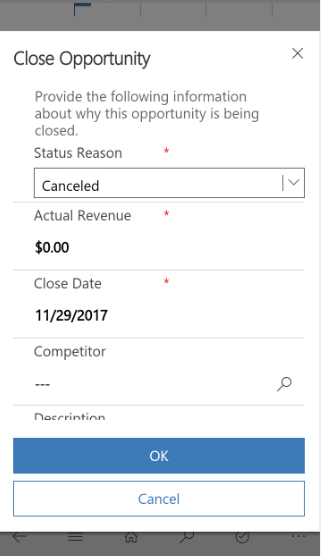 New Actions buttons on Dashboard Records in Dynamics 365 v9.0 Mobile & Tablet App