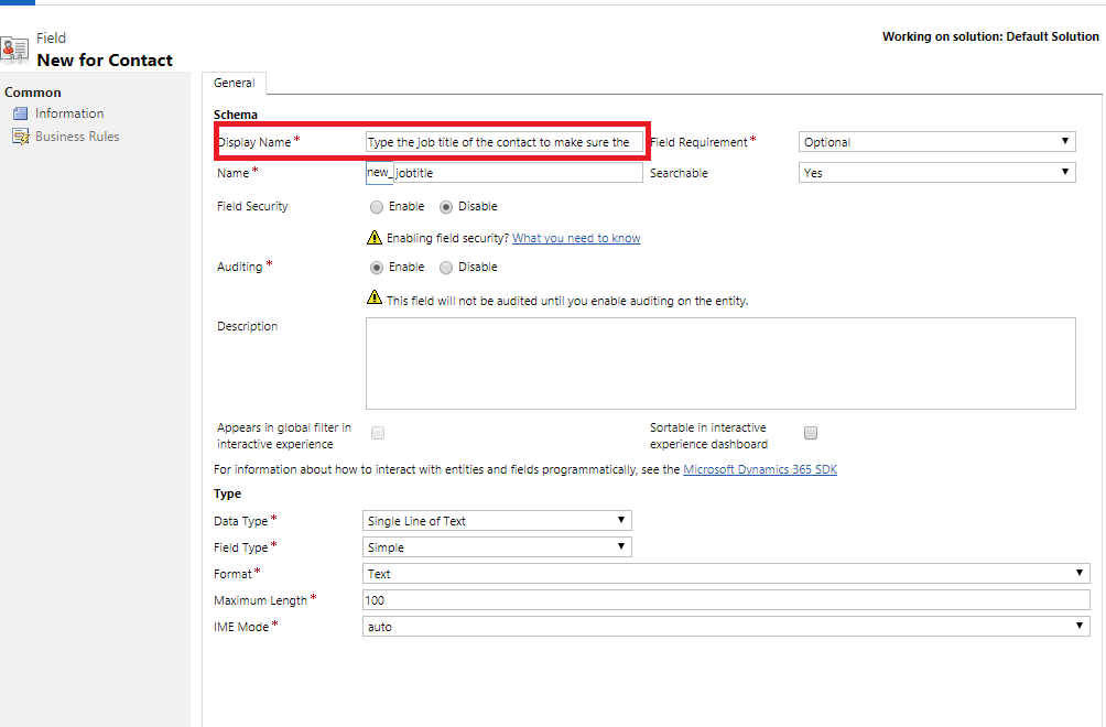 Set Description Field as Display Name in Dynamics 365 Portal