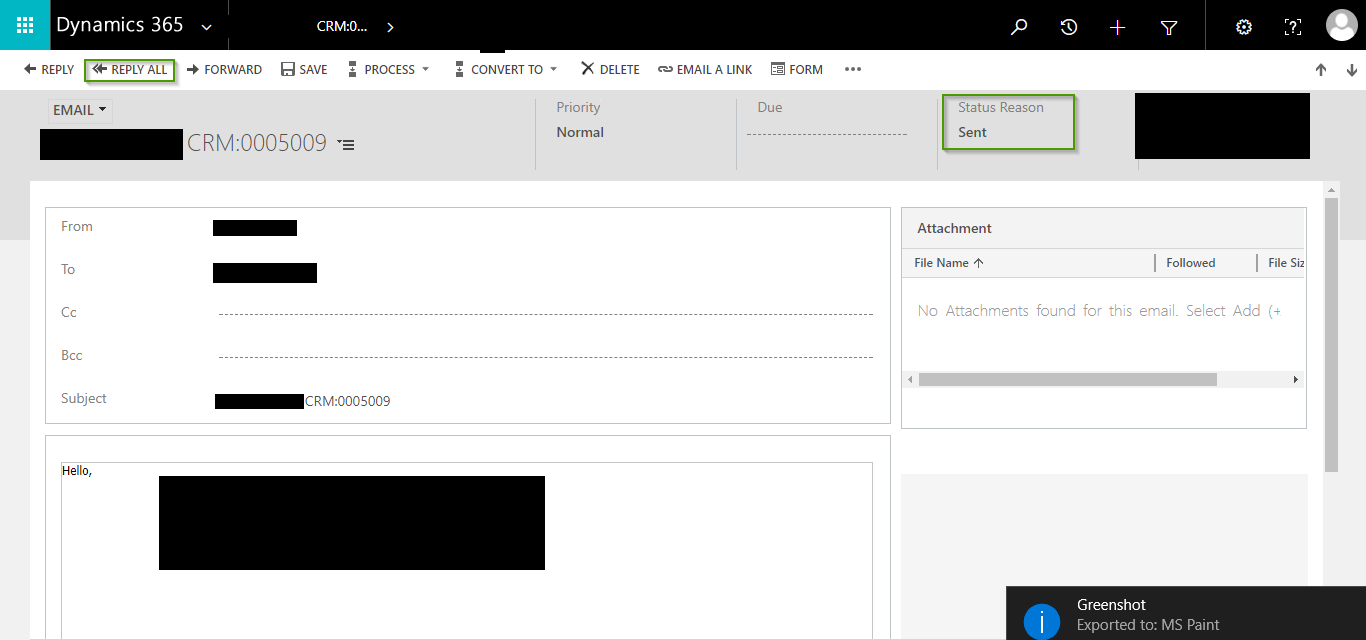 Track Parent Email using Parent Activity ID Field on Email Entity in Dynamics 365