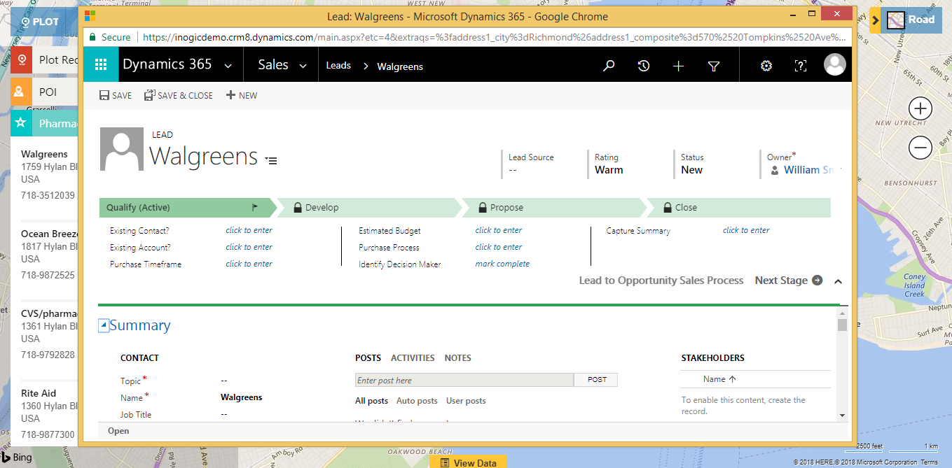 Microsoft Dynamics CRM Map